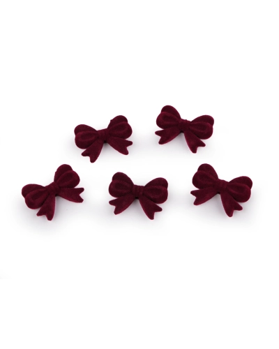 Komponent / korálka na výrobu príveskov 3D mašľa zamatová 22x28 mm - 5 ks | Mimib