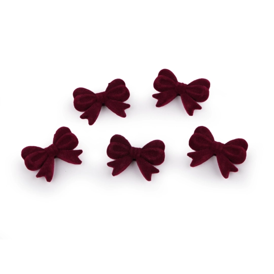 Komponent / korálka na výrobu príveskov 3D mašľa zamatová 22x28 mm - 5 ks | Mimib