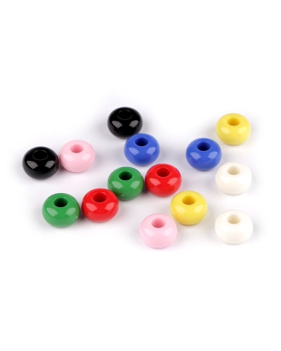 Plastové korálky s veľkým prievlakom Ø15 mm dekoračné - 10 ks | Mimib