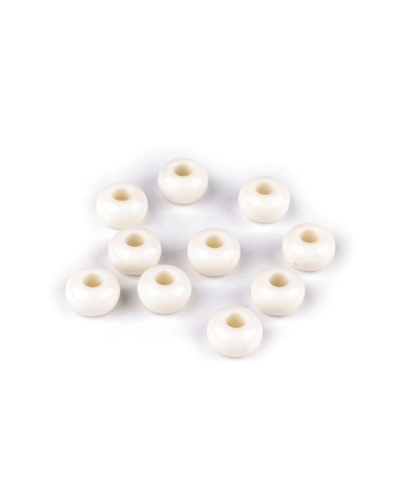 Plastové korálky s veľkým prievlakom Ø15 mm dekoračné - 10 ks | Mimib