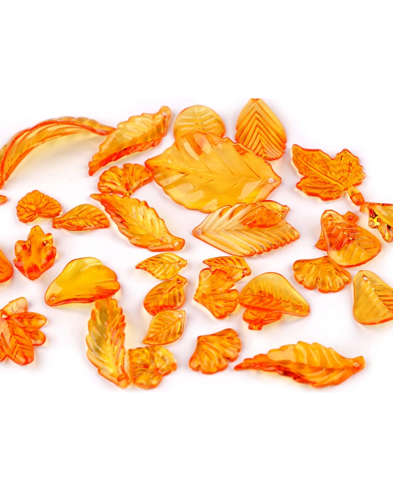 Plastové koráliky lístočky mix tvarov aj veľkostí - 20 g | Mimib