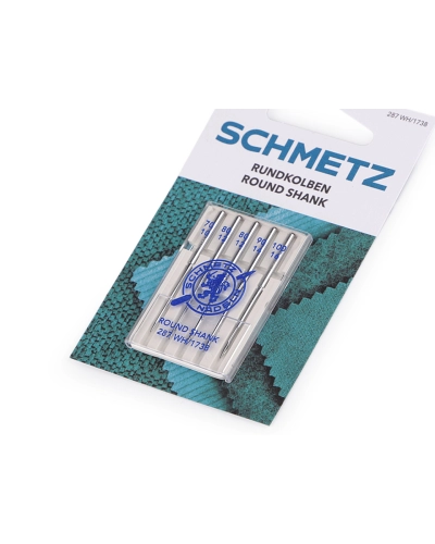 Strojové ihly s okrúhlym driekom združené 70, 80, 90, 100 Schmetz, pre staršie domáce šijacie stroje - 1 kar. | Mimib