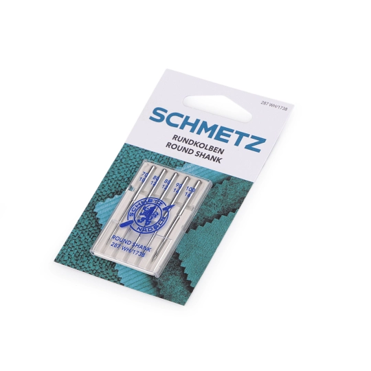 Strojové ihly s okrúhlym driekom združené 70, 80, 90, 100 Schmetz, pre staršie domáce šijacie stroje - 1 kar. | Mimib