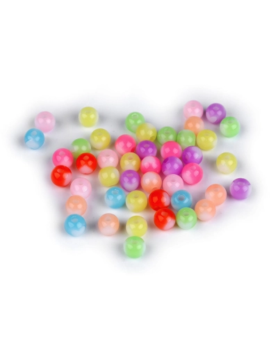 Plastové korálky Ø8 mm so srdiečkom - 10 g | Mimib