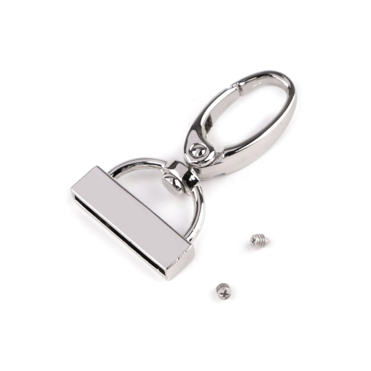 Kovová karabína otočná s koncovkou na popruh, prievlak 25 mm - 1 ks | Mimib