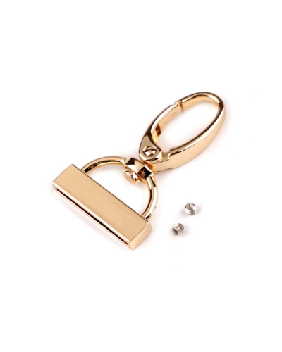 Kovová karabína otočná s koncovkou na popruh, prievlak 25 mm - 1 ks | Mimib