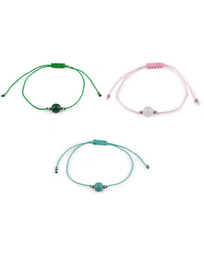 Náramok shamballa minerálna korálka - 1 ks | Mimib