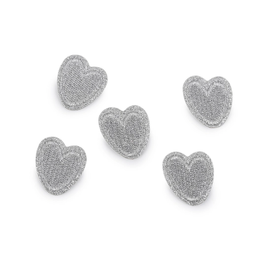 Nažehľovačka srdce s lurexom - 10 ks | Mimib
