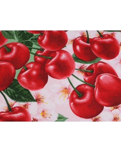 Bavlnené vaflové piké čerešne - 1 m | Mimib