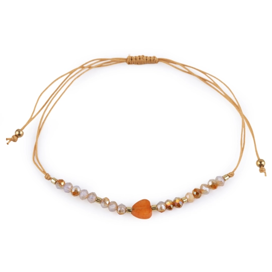 Náramok shamballa srdce a brúsené korálky s AB efektom - 1 ks | Mimib