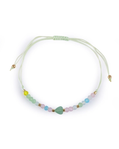 Náramok shamballa srdce a brúsené korálky s AB efektom - 1 ks | Mimib