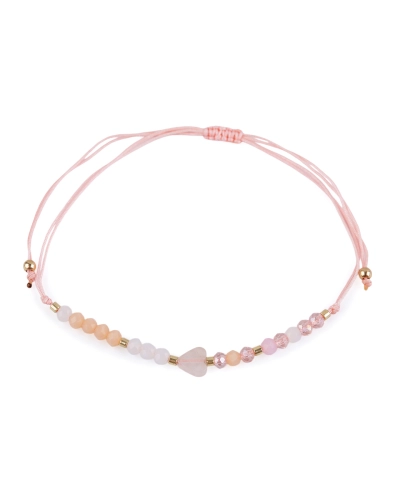 Náramok shamballa srdce a brúsené korálky s AB efektom - 1 ks | Mimib