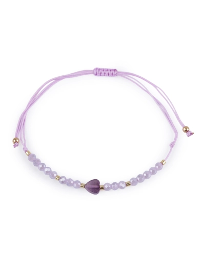 Náramok shamballa srdce a brúsené korálky s AB efektom - 1 ks | Mimib