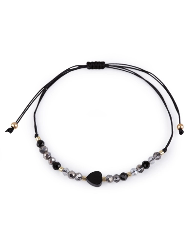 Náramok shamballa srdce a brúsené korálky s AB efektom - 1 ks | Mimib