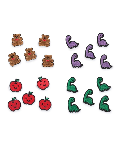 Nažehlovačka medvedík, dinosaurus, jablko - 10 ks | Mimib