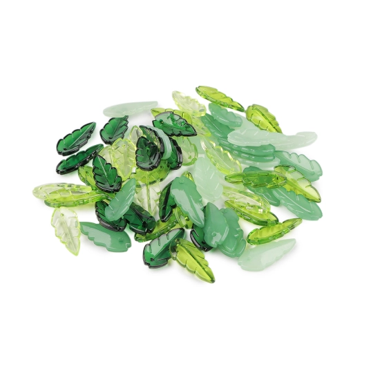 Plastové korálky lístočky - 20 g | Mimib