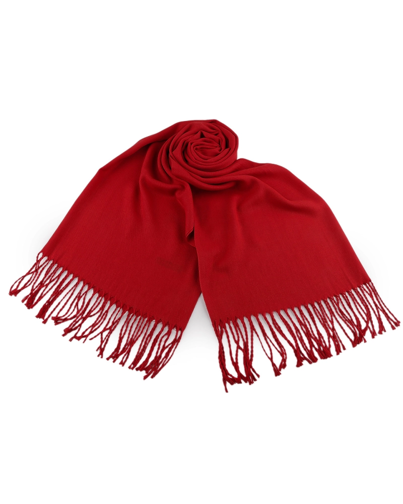 Šatka / šál jednofarebný so strapcami 65x175 cm - 1 ks | Mimib