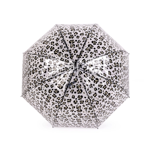 Dámsky / dievčenský priehľadný vystreľovací dáždnik leopard - 1 ks | Mimib