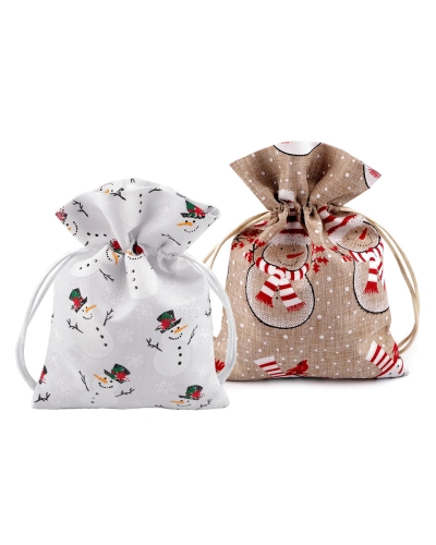 Vianočné darčekové vrecko snehuliak 13x18 cm - 1 ks | Mimib