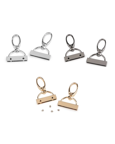 Karabína s koncovkou na popruh šírka 30 mm - 2 ks | Mimib