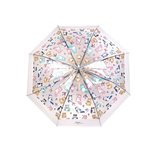 Dámsky / dievčenské priehľadný vystreľovací dáždnik mačky - 1 ks | Mimib