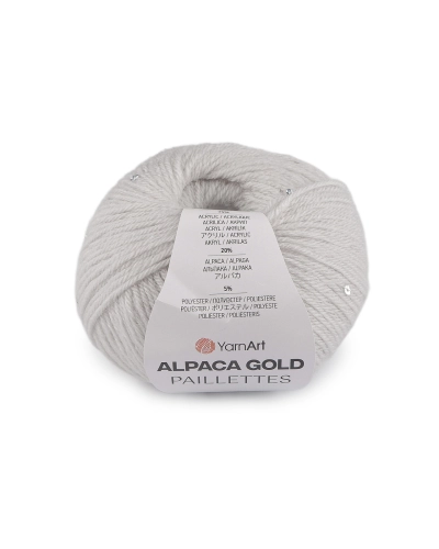Pletacia priadza Alpaca Gold s flitrami 50 g - 1 ks | Mimib