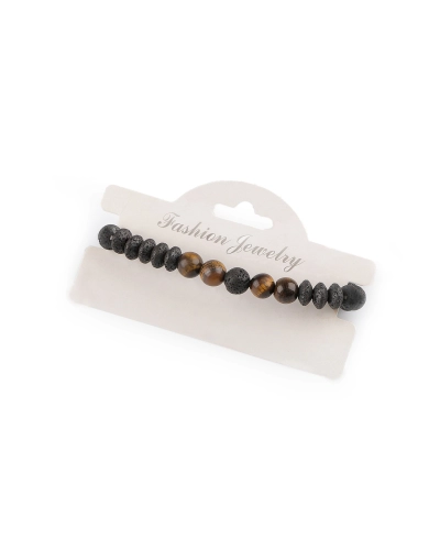 Náramok pružný z minerálov, láva, unisex - 1 ks | Mimib