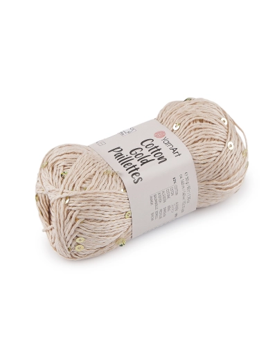Pletacia priadza Cotton Gold Paillettes s flitrami 50 g - 1 ks | Mimib