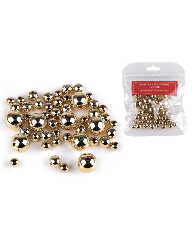Sada metalických korálikov na vianočné tvorenie mix veľkostí - 1 sáčok | Mimib