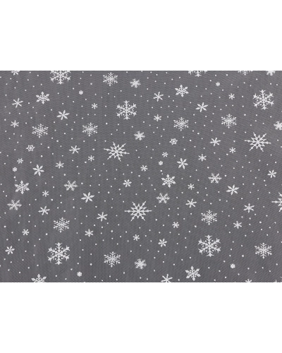 Tyl odevný / dekoračný vianočné vločky - 1 m | Mimib