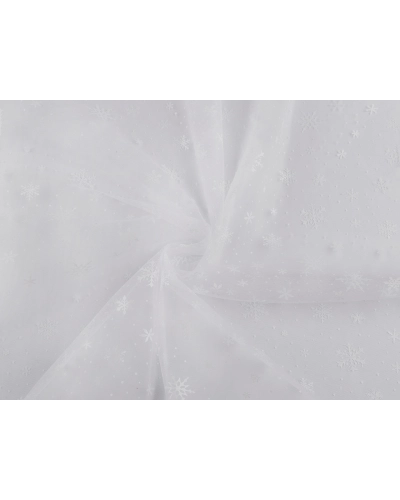 Tyl odevný / dekoračný vianočné vločky - 1 m | Mimib