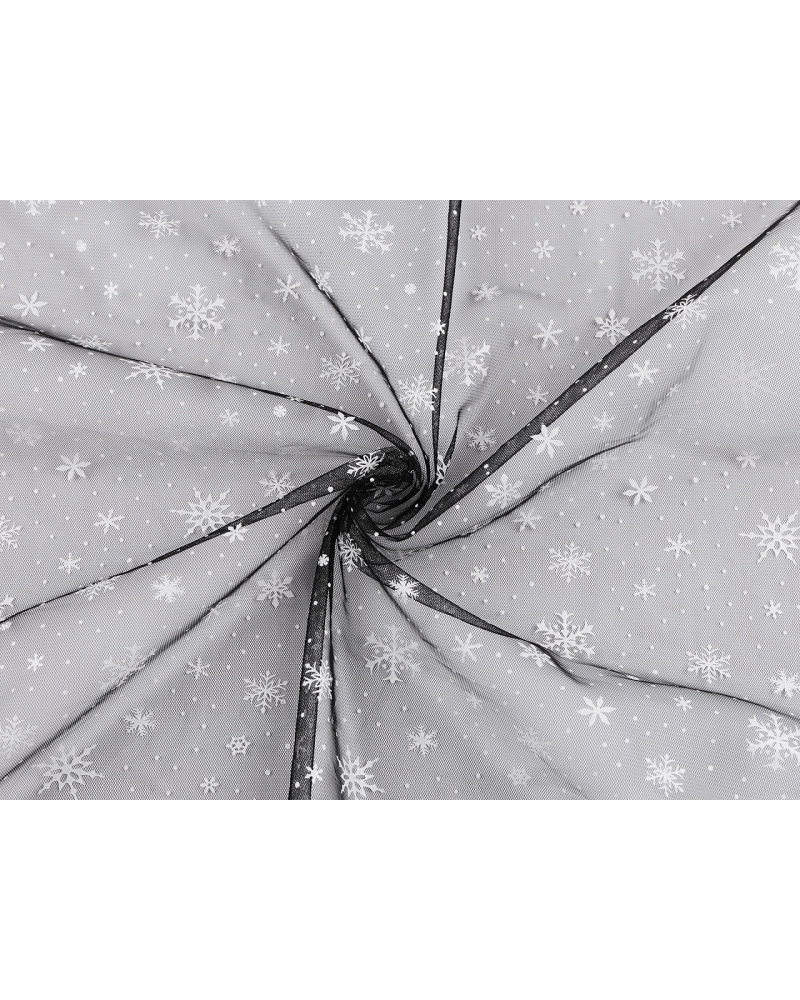 Tyl odevný / dekoračný vianočné vločky - 1 m | Mimib