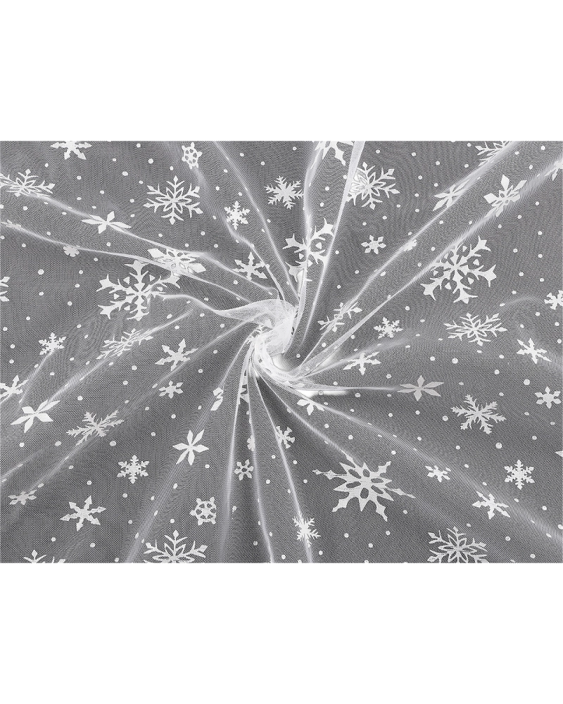 Tyl odevný / dekoračný vianočné vločky - 1 m | Mimib