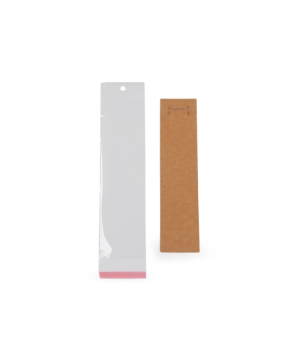 Karta na bižutériu s vreckom s eurozávesom 5x22 cm - 200 sada | Mimib