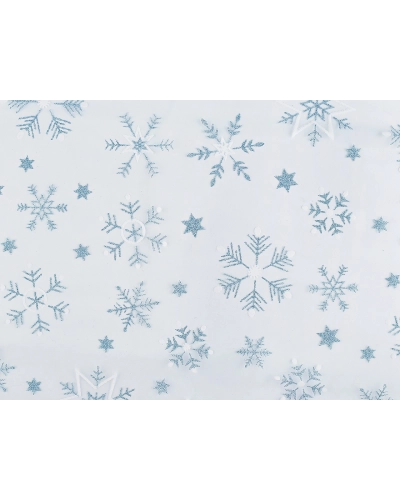 Tyl odevný / dekoračný vianočné vločky s glitrami - 1 m | Mimib