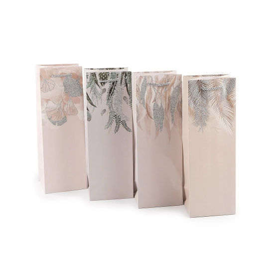 Darčeková taška na fľašu s glitrami - 4 ks | Mimib