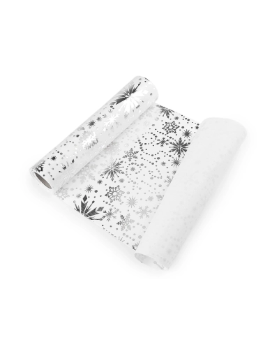 Vianočný velvet / zamat na výrobu behúňov a dekorácií - vločka, šírka 28 cm - 2.7 m | Mimib