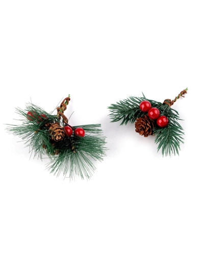 Umelá vianočná vetvička na drôtiku - 3 ks | Mimib