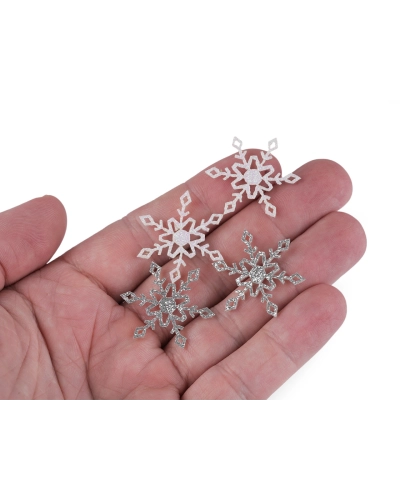 Vianočná filcová vločka s glitrami Ø30 mm - 10 ks | Mimib