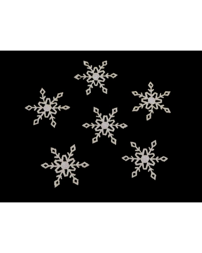 Vianočná filcová vločka s glitrami Ø30 mm - 10 ks | Mimib