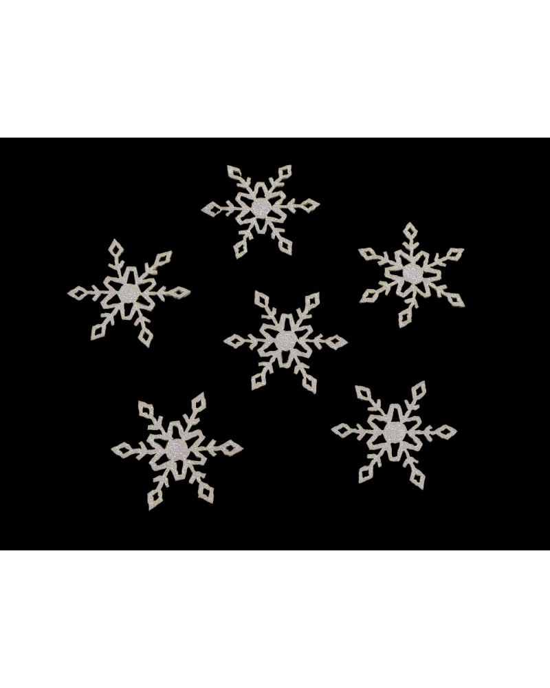 Vianočná filcová vločka s glitrami Ø30 mm - 10 ks | Mimib