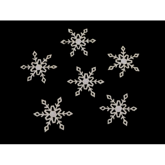 Vianočná filcová vločka s glitrami Ø30 mm - 10 ks | Mimib