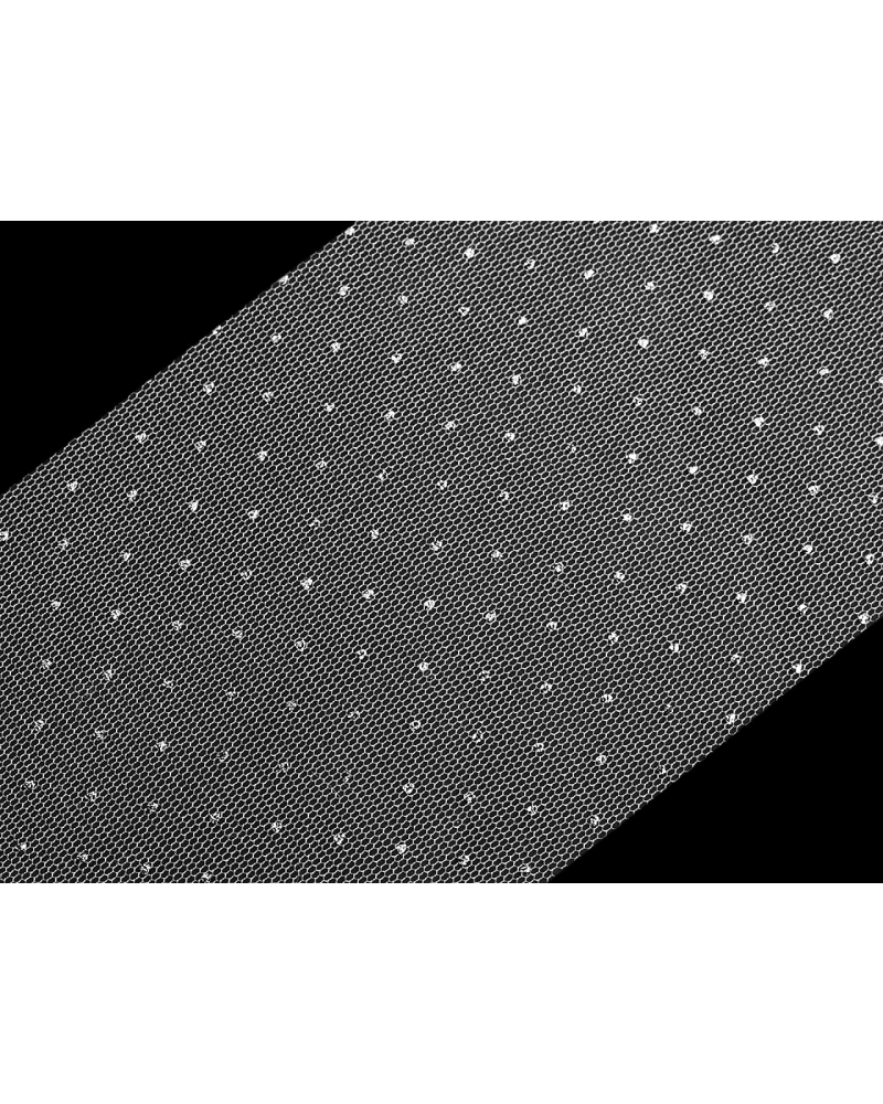 Tylová stuha so striebornými bodkami šírka 10 cm - 22.5 m | Mimib