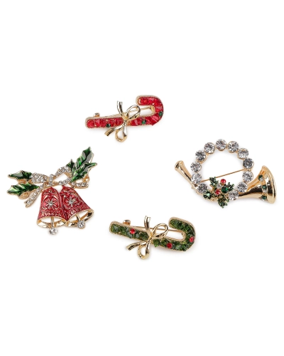 Vianočná brošňa s brúsenými kamienkami - 1 ks | Mimib