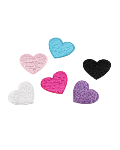 Nažehlovačka srdca celoplošne vyšívaná - 10 ks | Mimib