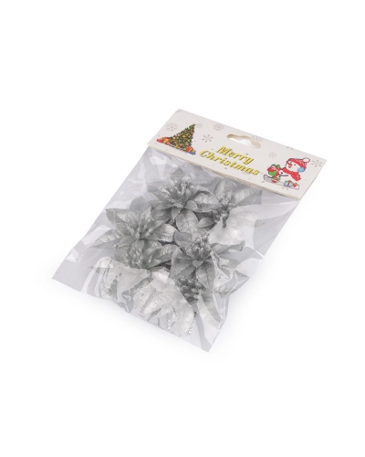 Vianočná hviezda s drôtikom, súprava 6 ks - 1 sáčok | Mimib