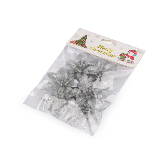 Vianočná hviezda s drôtikom, súprava 6 ks - 1 sáčok | Mimib