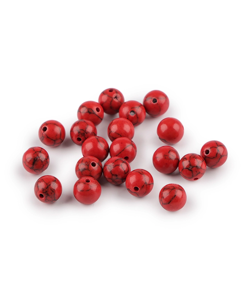 Tyrkys červený syntetický, minerálne korálky Ø8 mm - 20 ks | Mimib