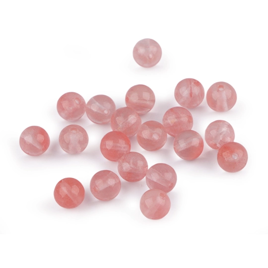 Čerešňový kremeň syntetický, minerálne korálky Ø7 mm - 20 ks | Mimib