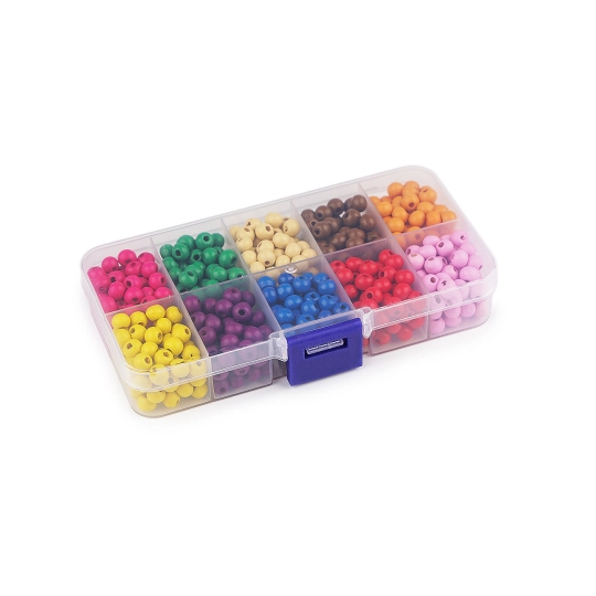 Súprava drevených korálikov v boxe - 1 sada | Mimib